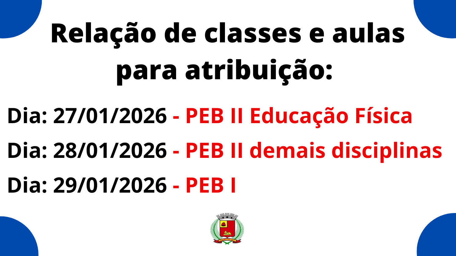 Imagem notícia Relação de Classes para Atribuição - Seletivo